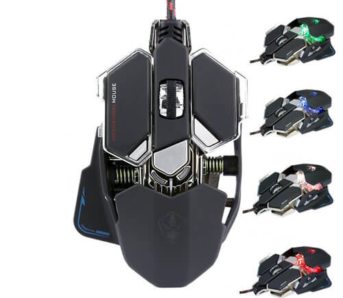 PC Gaming Mouse, Pajuva Professional Gaming Mouse 9 Buttons Black
