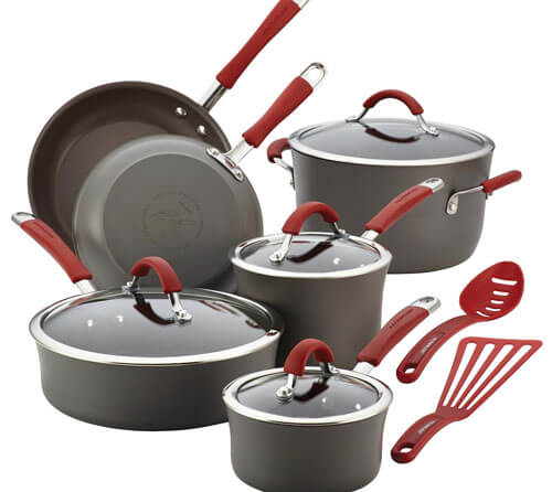 Rachael Ray Cucina Hard-Anodized Aluminum Nonstick Cookware Set