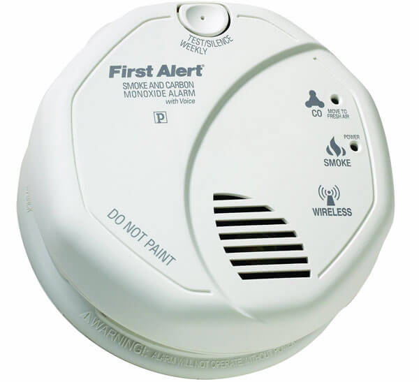OLCOMBOV Wireless Interconnect Smoke and Carbon Monoxide Combo Alarm with Voice & Location