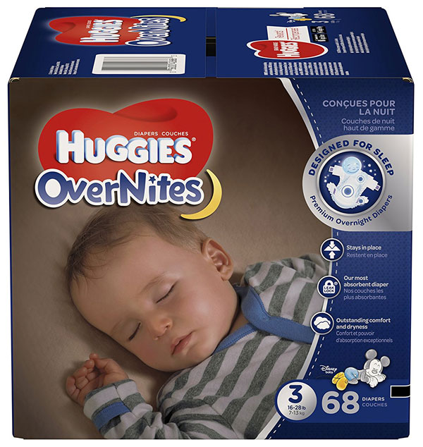 HUGGIES OverNites Diapers, Size 3, 68 ct., Overnight Diapers