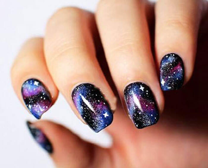 Starry night best cute nail designs