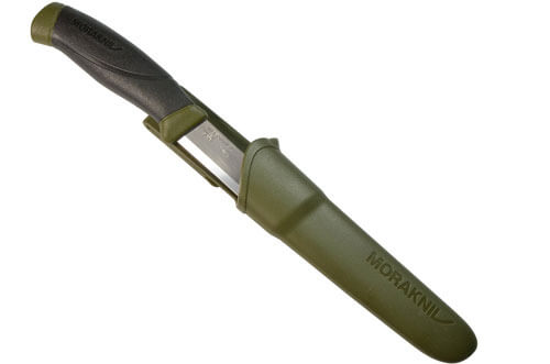 Morakniv Companion Fixed Blade Outdoor Knife with Carbon Steel Blade, Military Green, 4.1-Inch