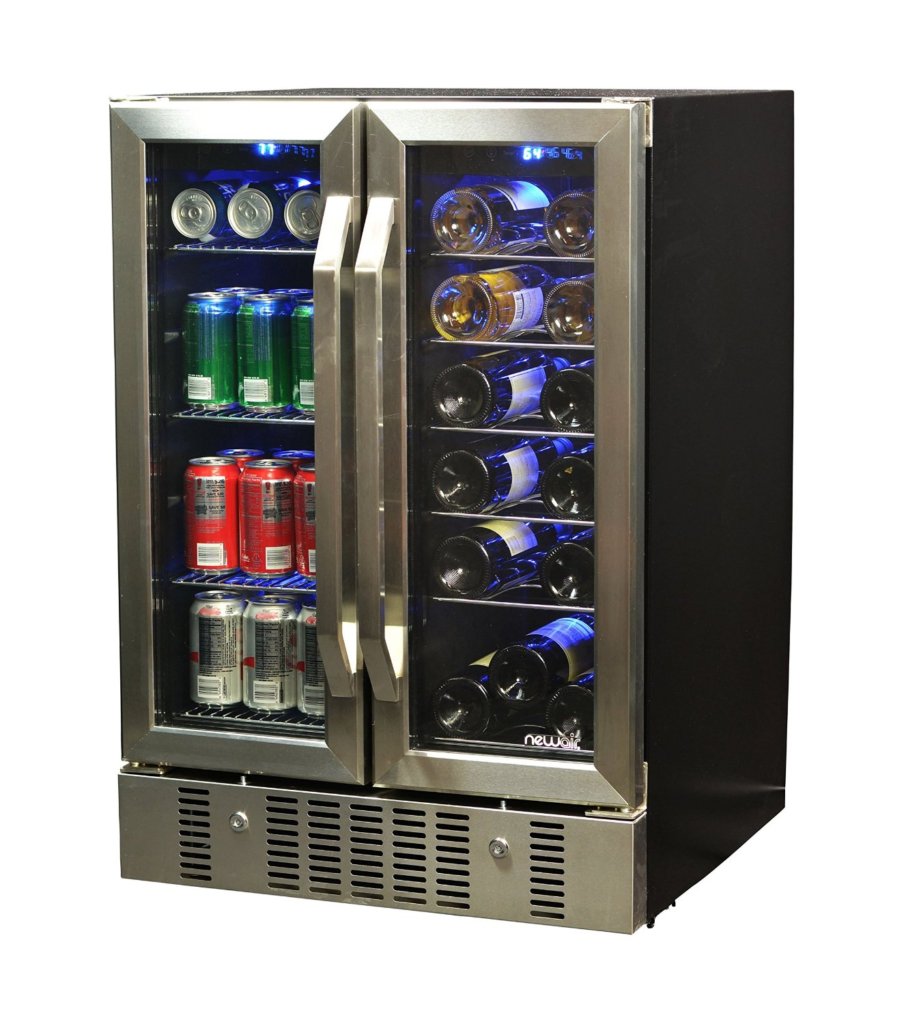 NewAir AWB-360DB 18 Bottle 60 Can Dual Zone Built-In Wine & Beverage Cooler