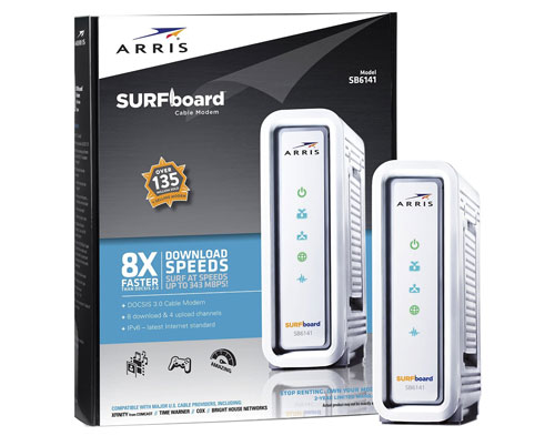 1.	ARRIS SURFboard SB6141 DOCSIS 3.0 Cable Modem - Retail Packaging – White