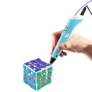 3D Printing Pen, Vcall Newest 3D Drawing Pen with LCD Screen and Doodle Model Making Arts and Crafts Drawing with ABS Material and Power Supply(Blue)