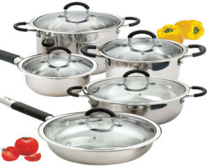Cook N Home 10-Piece Stainless Cookware Set