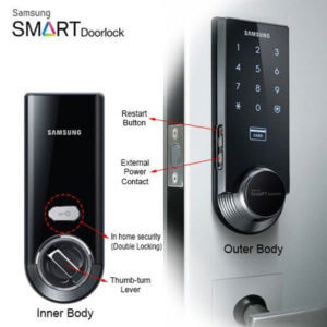 Samsung Ezon SHS-3321 Keyless Smart Universial Deadbolt Digital Door Lock, Black