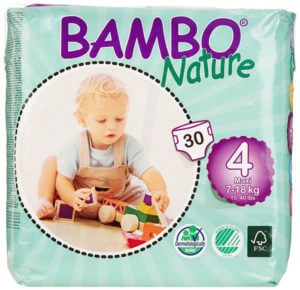 Bambo Nature Premium Baby Diapers, Size 4, 30 Count