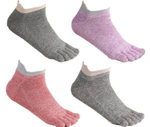 Toe Socks No Show Cotton Low Cut Five Finger Socks Athletic for Women by Meaiguo