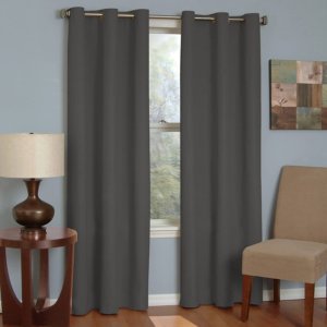 ECLIPSE Microfiber Thermal Insulated Single Panel Grommet Top Darkening Curtains